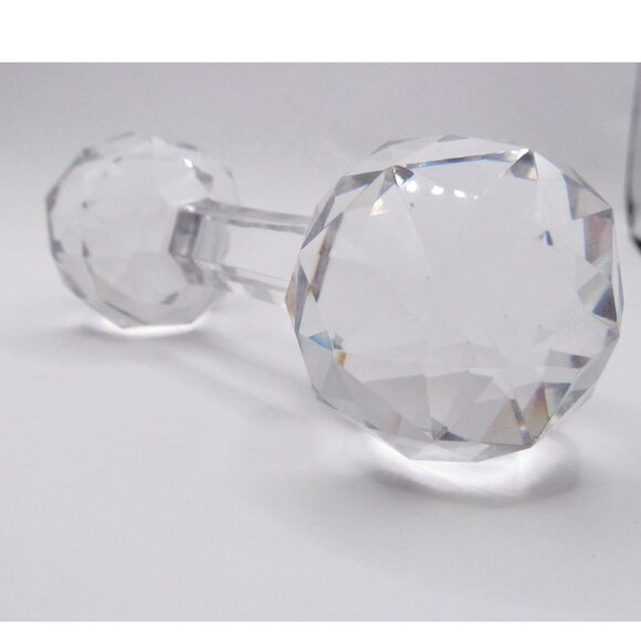 Vintage Crystal Barbell Knife Rest Holder - Picture 9 of 10